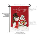 Vintage Snow Sweethearts Burlap Flag Garden