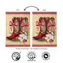 Howdy Holidays Bow Boots Burlap Flag House