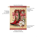 Howdy Holidays Bow Boots Burlap Flag House