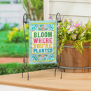 Bloom Where You're Planted Burlap Garden Flag