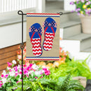 Ric Rac Patriotic Flip Flop Burlap Garden Flag