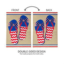 Ric Rac Patriotic Flip Flop Burlap Garden Flag