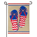 Ric Rac Patriotic Flip Flop Burlap Garden Flag