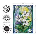 Stained Glass Easter Lilies Burlap Flag Garden