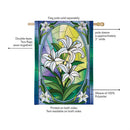 Stained Glass Easter Lilies Burlap Flag House