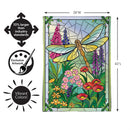 Stained Glass Dragonflies Burlap Flag House