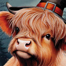 Haunted Highland Cow Burlap Flag Garden
