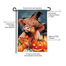 Haunted Highland Cow Burlap Flag Garden