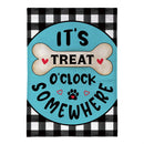 It's Treat O'Clock Burlap Flag Garden