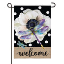 Radiant Dragonfly Welcome Burlap Flag Garden