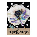 Radiant Dragonfly Welcome Burlap Flag House