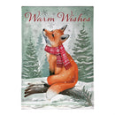 Winter Grove Fox Burlap Flag House