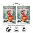 Winter Grove Fox Burlap Flag House