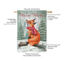 Winter Grove Fox Burlap Flag House