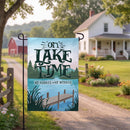 On Lake Time Burlap Flag Garden