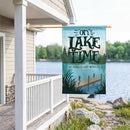 On Lake Time Burlap Flag House