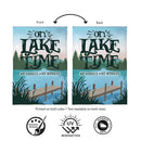 On Lake Time Burlap Flag House
