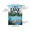 On Lake Time Burlap Flag House