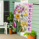 Blooming Buttercups Burlap House Flag