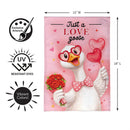 Just a Love Goose Burlap Garden Flag Garden