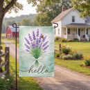 Blue Lavender Burlap Garden Flag Garden