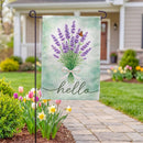 Blue Lavender Burlap Garden Flag Garden