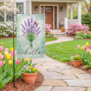 Blue Lavender Burlap Garden Flag Garden