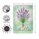 Blue Lavender Burlap Garden Flag Garden