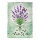 Blue Lavender Burlap Garden Flag Garden