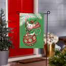 Twas the Night Before Christmas Mighty Merry Mouse Burlap Flag Garden