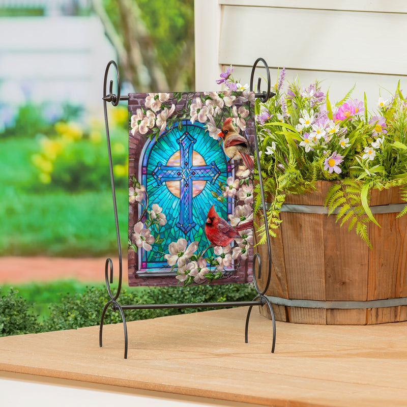 Sunday Morning Burlap Garden Flag