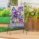Cheerful Pansies Burlap Garden Flag