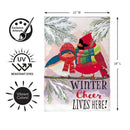 Winter Cheer Portly Birds Burlap Flag Garden