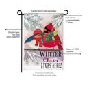 Winter Cheer Portly Birds Burlap Flag Garden
