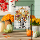 Courtly Check Fall Floral Burlap Flag Garden