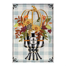 Courtly Check Fall Floral Burlap Flag Garden