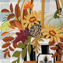 Courtly Check Fall Floral Burlap Flag Garden
