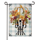 Courtly Check Fall Floral Burlap Flag Garden