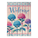 Vintage Hydrangea Burlap House Flag