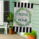 Bless Our Home Burlap House Flag