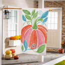 Fun Bright Pumpkin Burlap Flag House