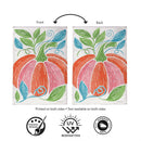 Fun Bright Pumpkin Burlap Flag House