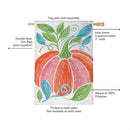 Fun Bright Pumpkin Burlap Flag House