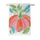 Fun Bright Pumpkin Burlap Flag House