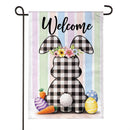 Buffalo Plaid Bunny Burlap Garden Flag Garden