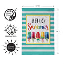 Hello Summer Burlap Garden Flag Garden