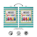 Hello Summer Burlap Garden Flag Garden