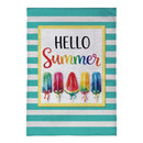 Hello Summer Burlap Garden Flag Garden