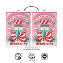 Merry Mint Holidays Burlap Flag Garden