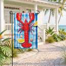 Lemon Lobster Burlap Flag Garden